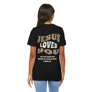 Jesus loves you tshirt soft front and back