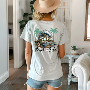 Beach Life with Turtle with Comfort Colors Tshirts