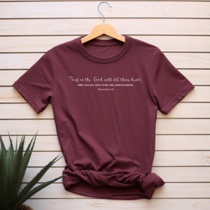 Trust in the Lord with all thine heart t-shirt, christian t-shirt,