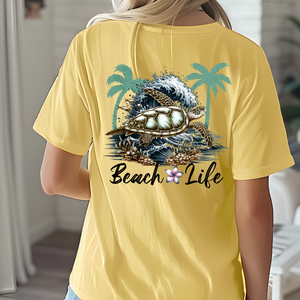 Beach Life with Turtle with Comfort Colors Tshirts